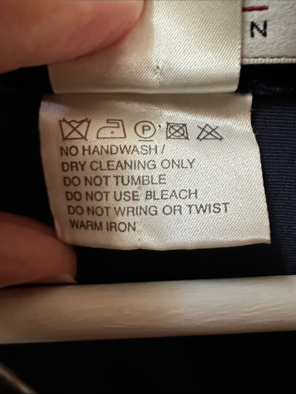 Olsen Navy Velvet Button-Front Blouse - Picture 3 of 5